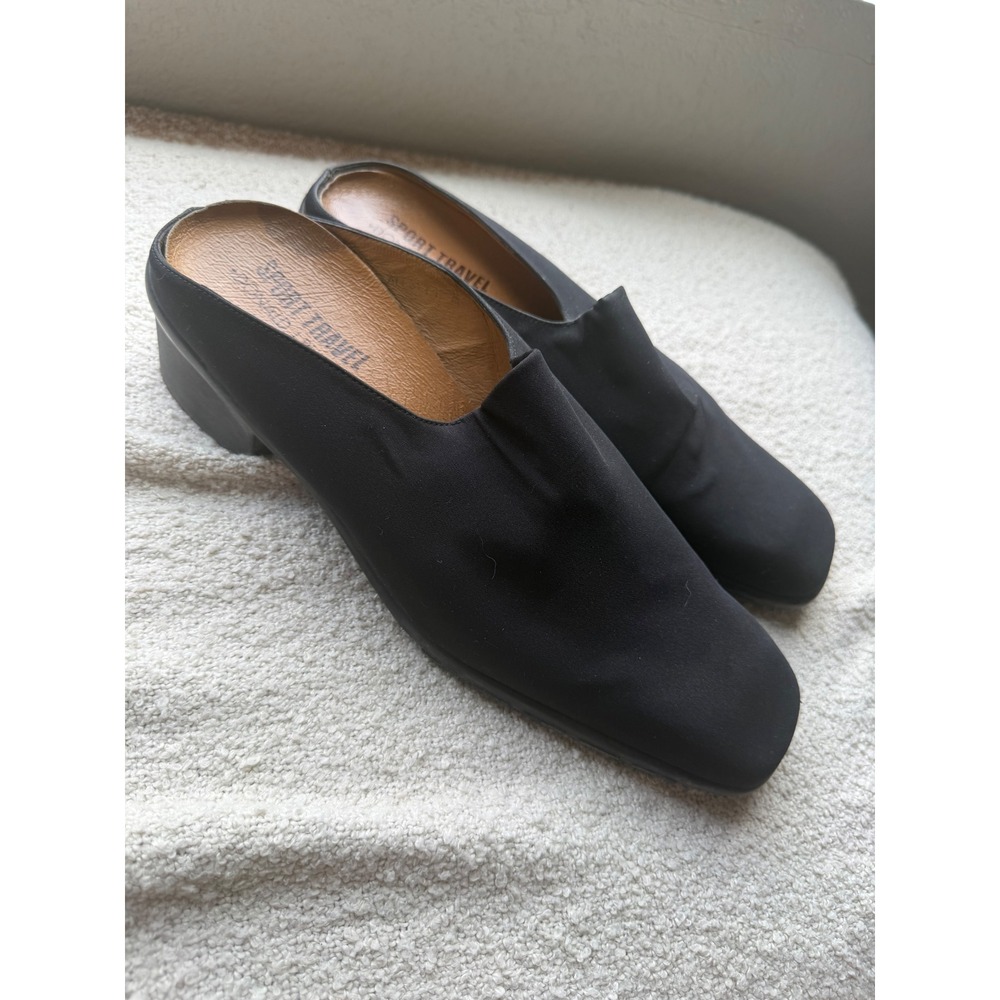 Donald J Pliner Sport Travel Black‎ Stretch Mules Square Toe Size 9M ATT S111